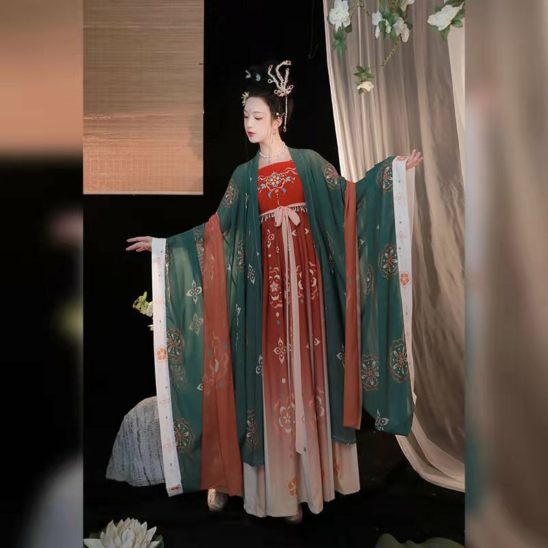 Kostum Wanita Hanfu Gaun Putri Hanfu Gaya Cina Tradisional Elegan Pakaian Penampilan Peri Setelan Tang Rakyat Kuno