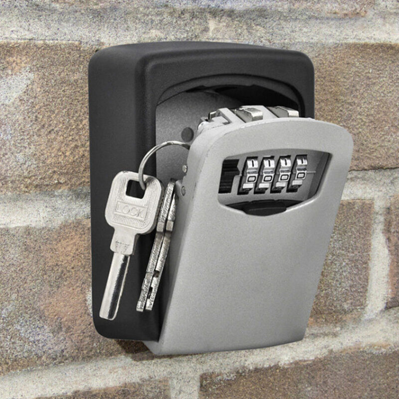 Mini Solid Color Key Box Password Lock Door Cat Eye Metal Outdoor Wall-mounted Anti-theft Lock Box for Home Indoor Security