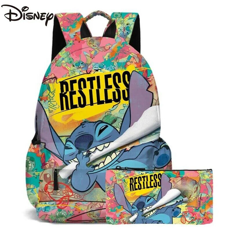 Disney's New Stitch Backpack Luxury Brand Student Schoolbag Cartoon Large Capacity Fashion Lightweight Waterproof Men's Backpack