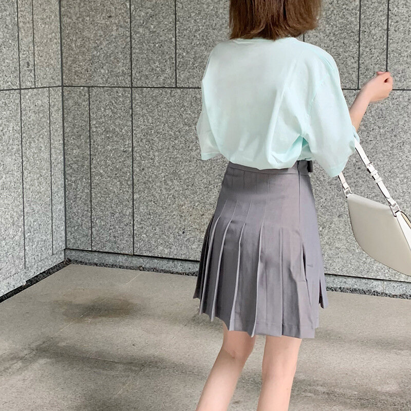 Camiseta de manga corta para mujer, blusa holgada Coreana de media manga estampada, nueva colección 2022