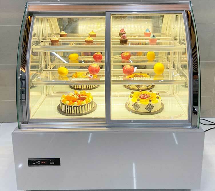 Expositor de pasteles refrigerado, equipo de vendedor rápido