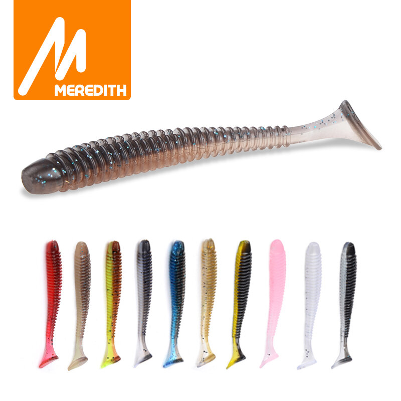 MEREDITH – Leurre souple de pêche du modèle Swing Impact en plastique,appâts avec anneau pour alose, 55, 65, 75 mm,