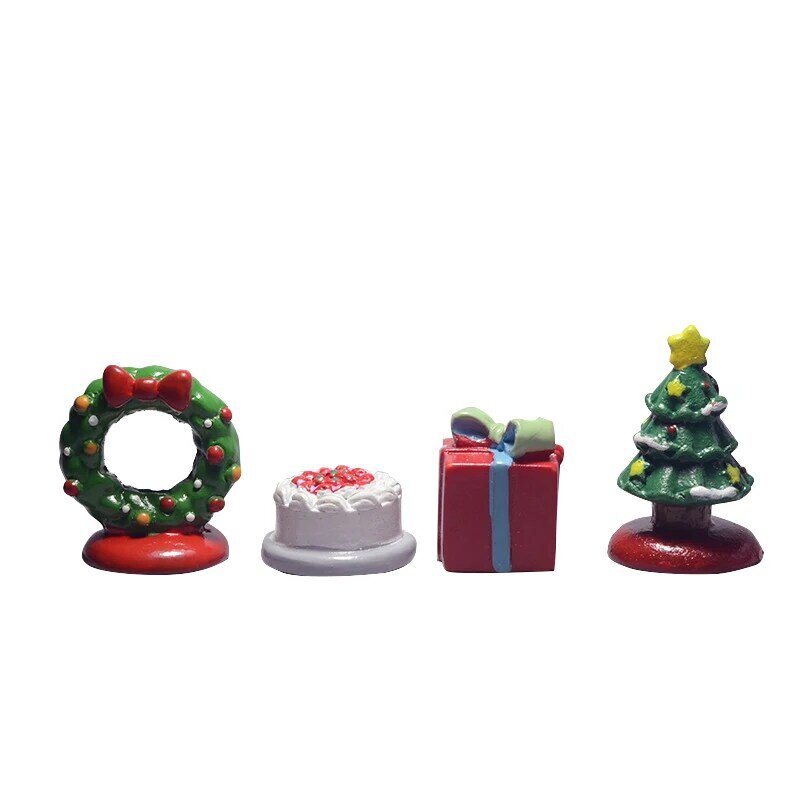 1 pz nuova resina albero di natale alce pupazzo di neve babbo natale figurina Micro paesaggio ornamenti in miniatura capodanno decorazioni per feste regalo per la casa