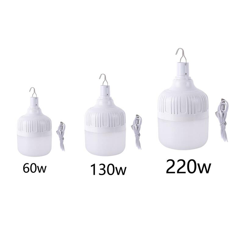 Portable USB LED Light Bulb Camping Lamp with Hook Rechargeable Energy Saving White Emergency Light for Truck Backpacking Patio