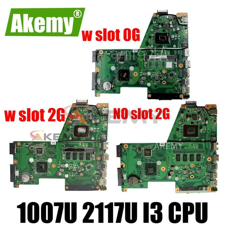 Akemy x451ca placa-mãe do portátil para asus x451c x451ca f451c original notebook mainboard 1007u 2117u i3 2gb ram