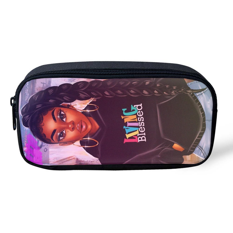 FORUDESIGNS-mochilas escolares para niños y niñas, morral escolar con estampado de melanina Poppin, color negro, 2020