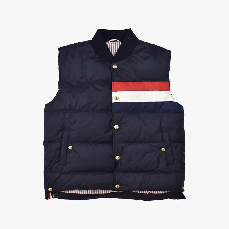 TB THOM giacche da uomo Winter Fashion Brand Down abbigliamento da uomo Matte Nylon Contrast RWB Stripe Harajuku Casual TB Jacket Vest