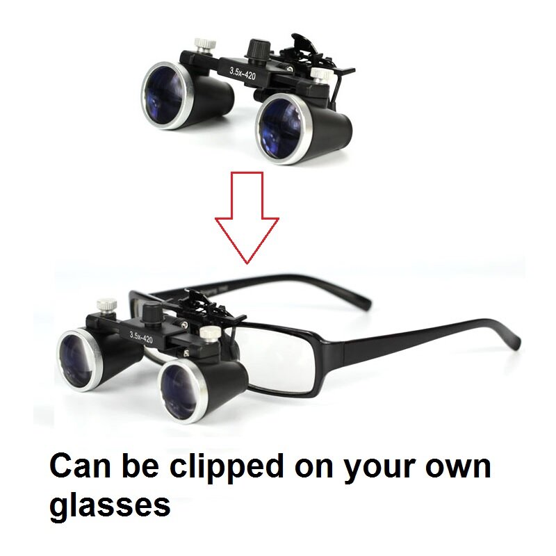 2.5X 3.5X lente d'ingrandimento binoculare lente d'ingrandimento ottica distanza di lavoro 320-420mm occhialini angolo regolabile
