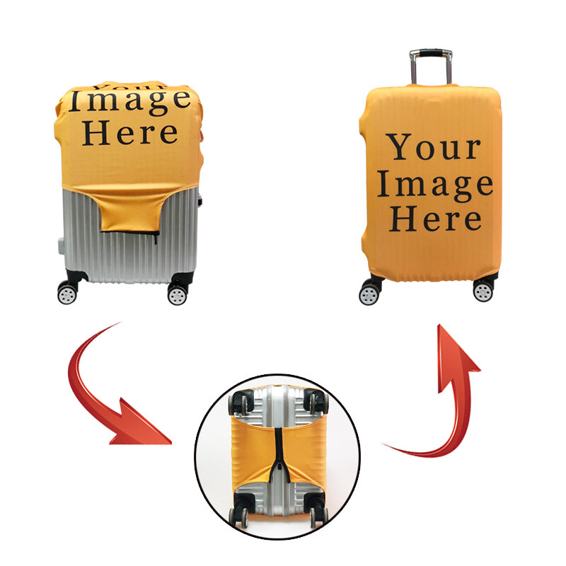 Capa protetora de mala com estampa de borboleta, 18-32 argolas, elástica, para bagagem, acessórios de viagem
