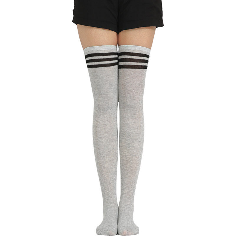 JK Woman Cosplay Stockings Blue White Strips Lolita Long Socks Over Knee Thigh High Socks Women Compression Socks