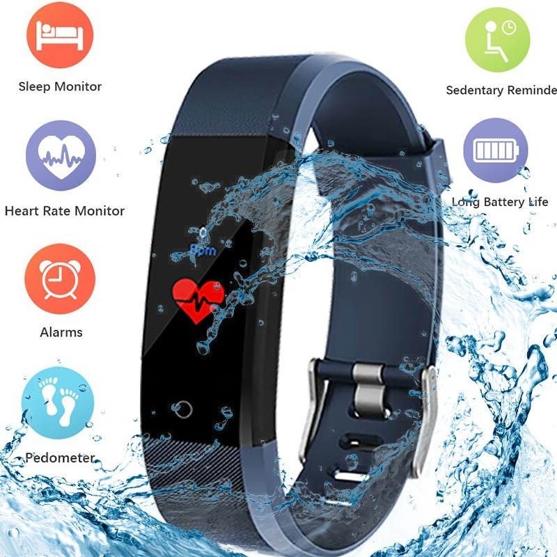 Smart Armband Stappenteller Stappenteller Calorie Fitness Smart Horloge Lopen Tracker Mannen Vrouwen Gezondheid Bloeddruk Polsband
