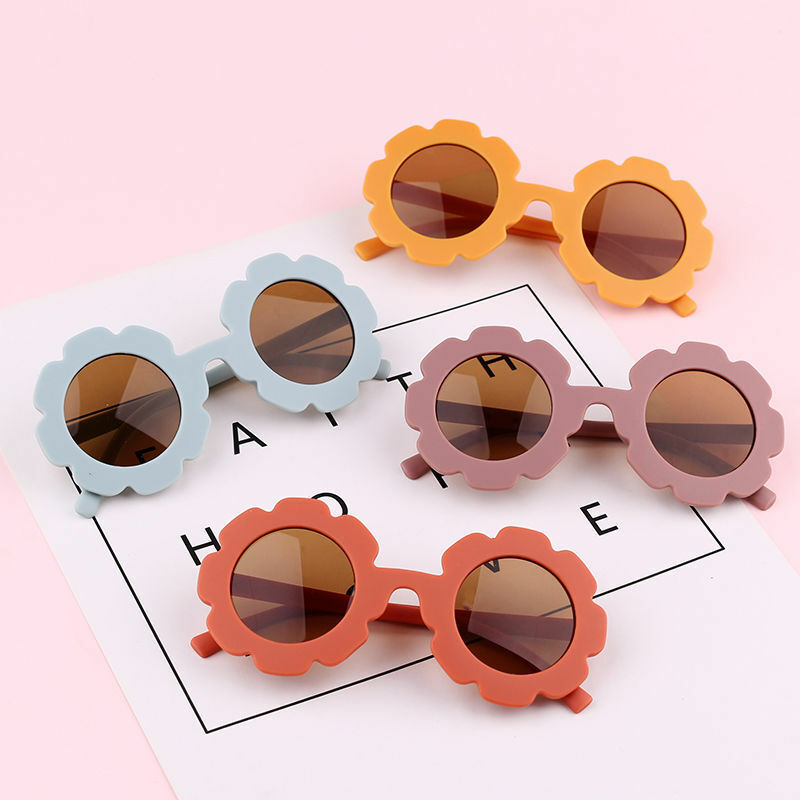 Sun Flower Round Cute Kids Sunglasses UV400 for Boy Girls Toddler Lovely Baby Sun Glasses Children Oculos De Sol