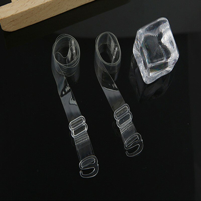 プラスチック製のバックルブラストラップ,調節可能な透明シリコン弾性ベルト,親密な女性のための目に見えないアクセサリー,5ペア = 10個