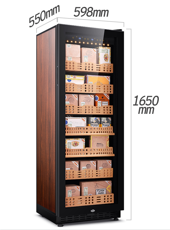 Refrigerador de vino compacto con Control Digital para puerta de vidrio, refrigerador de 103 botellas, armario independiente, Humidor de cigarros