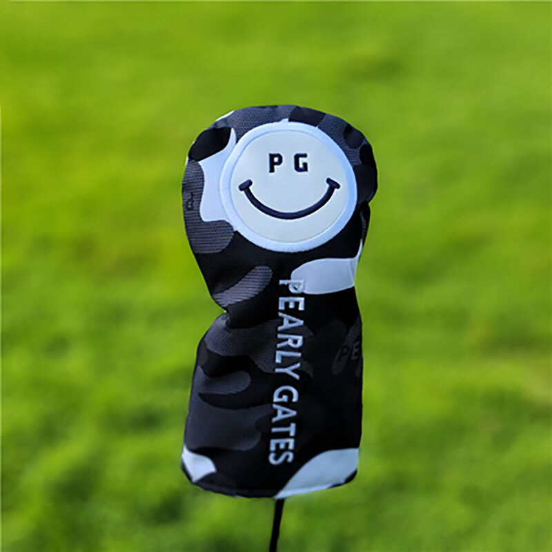 Golf Headcover drewna golfowe pokrowiec na główkę dla kierowcy (460cc),Fairway, hybrydowy (UT) lesie wzór z uśmiechem kamuflaż wodoodporne golfowe obejmuje