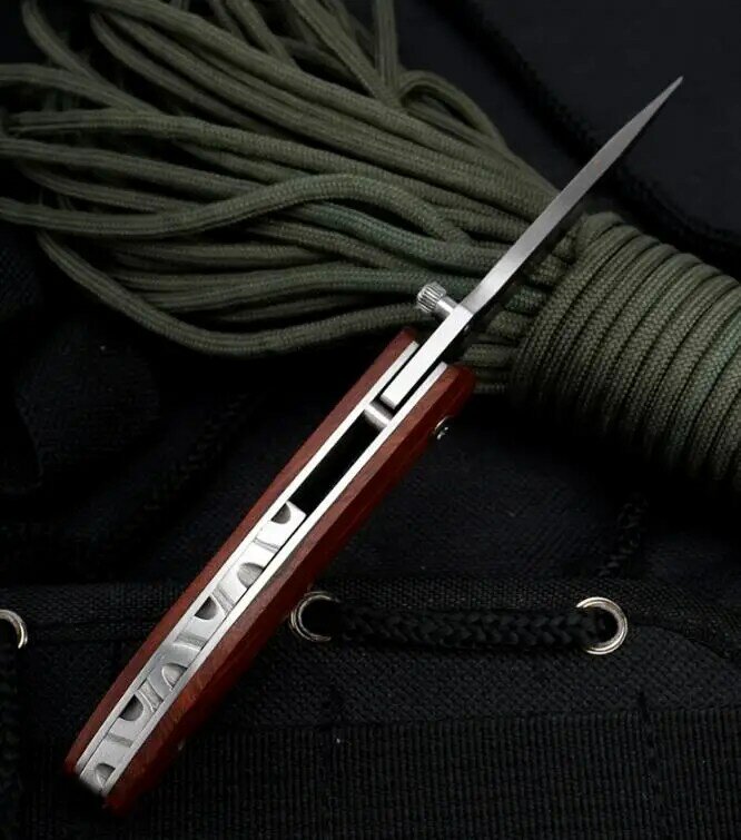 Alta qualidade ao ar livre tático faca dobrável vermelho sândalo lidar com portátil bolso mochila edc presente Tool-BY90