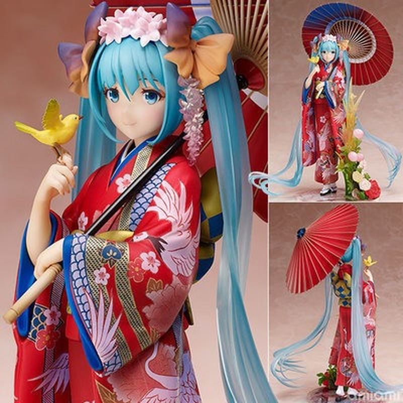 Hatsune Miku kimono hecho a mano miku, flor de cerezo de nieve, mariposa, Princesa, modelo periférico, decoración, muñeca móvil