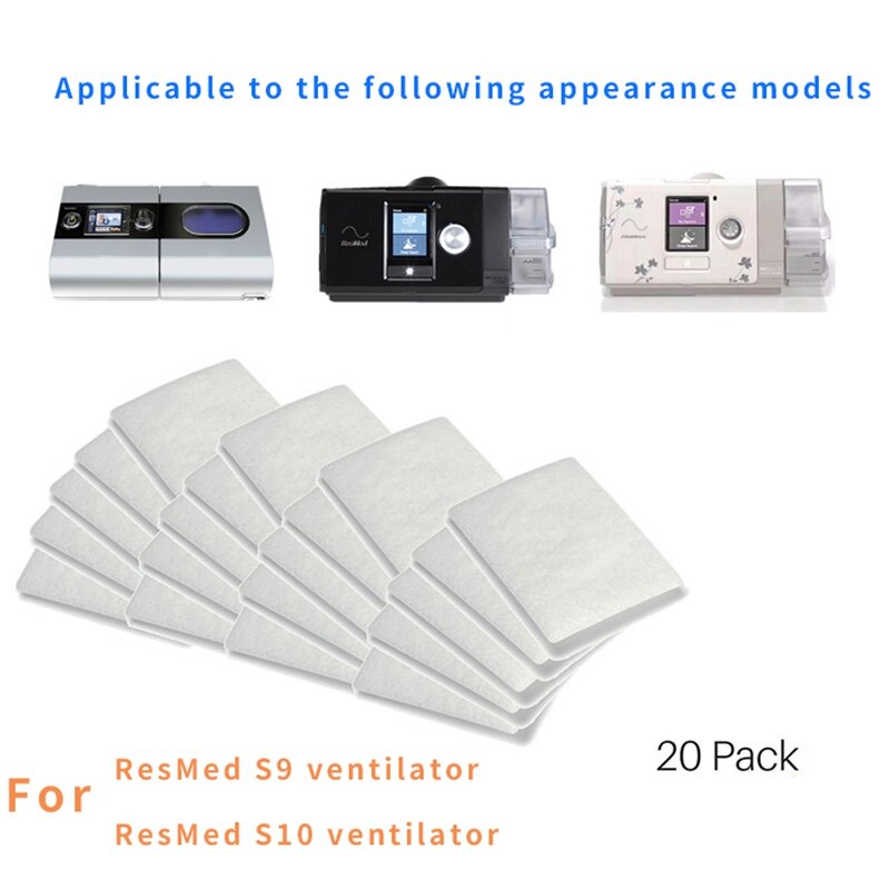 Filtro de aire CPAP, filtros de repuesto desechables ultrafinos para máquinas CPAP, 20 filtros