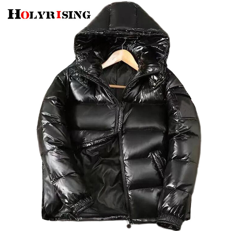 Holyrising Men's down jacket White Duck Down Jacket Warm Hooded Thick Puffer Jacket Coat Male Casual High Quality Overcoat N098