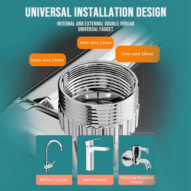 1440 ° telescopico girevole estensione rubinetto aeratore Splash Stop filtro lavello rubinetto beccuccio girevole per cucina bagno