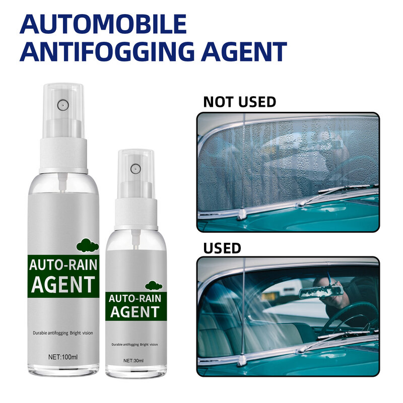 Szkło samochodowe wodoodporna powłoka środek przeciwdeszczowy 30/100ML automatyczny środek przeciwdeszczowy Spray Anti Spray Remover do okien szczegóły lustra