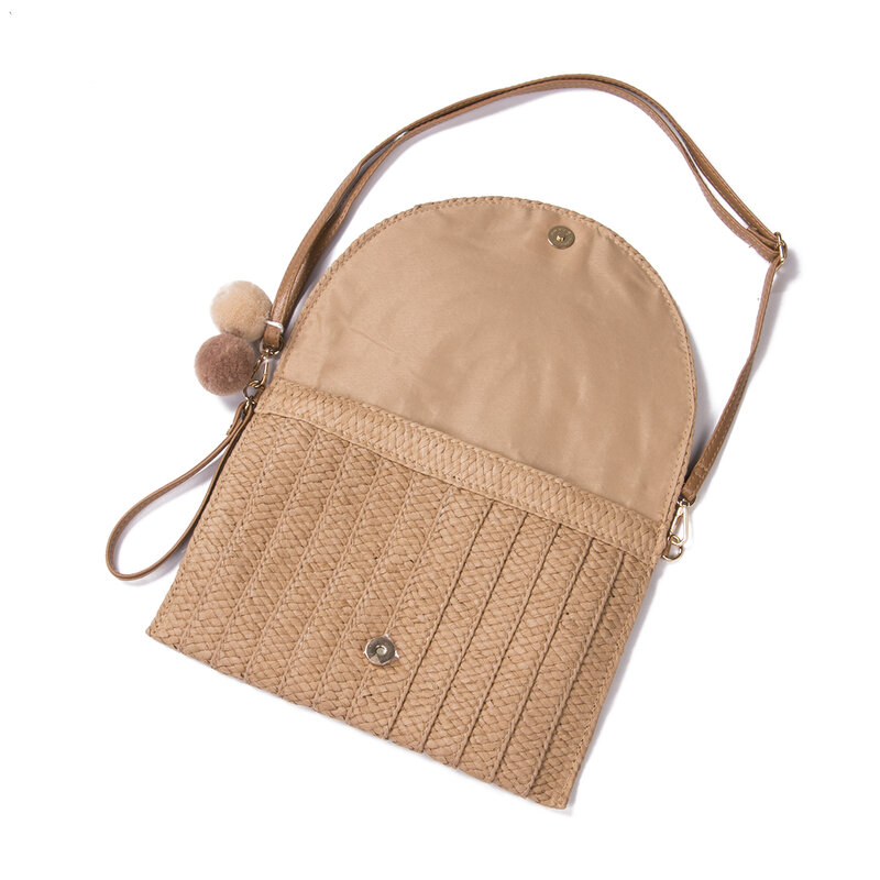 Women Girls Fashion Crossbody Envelope Bag Elegant Straw Handbag Clutch Summer Beach Shoulder Bag