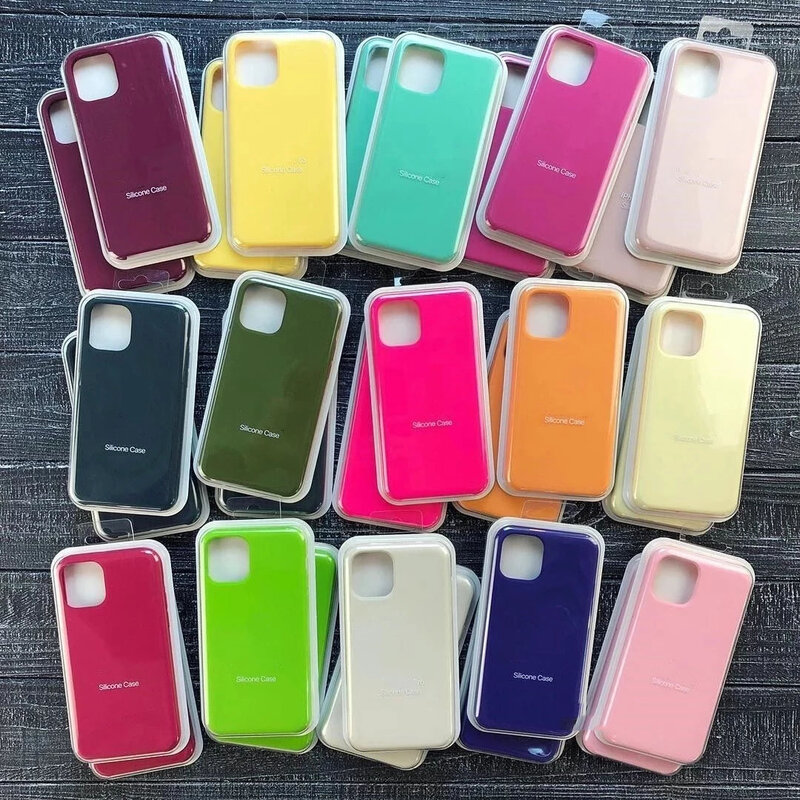 Luxury Original Silicone Case for iPhone 13 12 X XR XS MAX Official Apple Cover for iPhone 14 Plus 11 Pro Max 7 8 Plus SE 2020