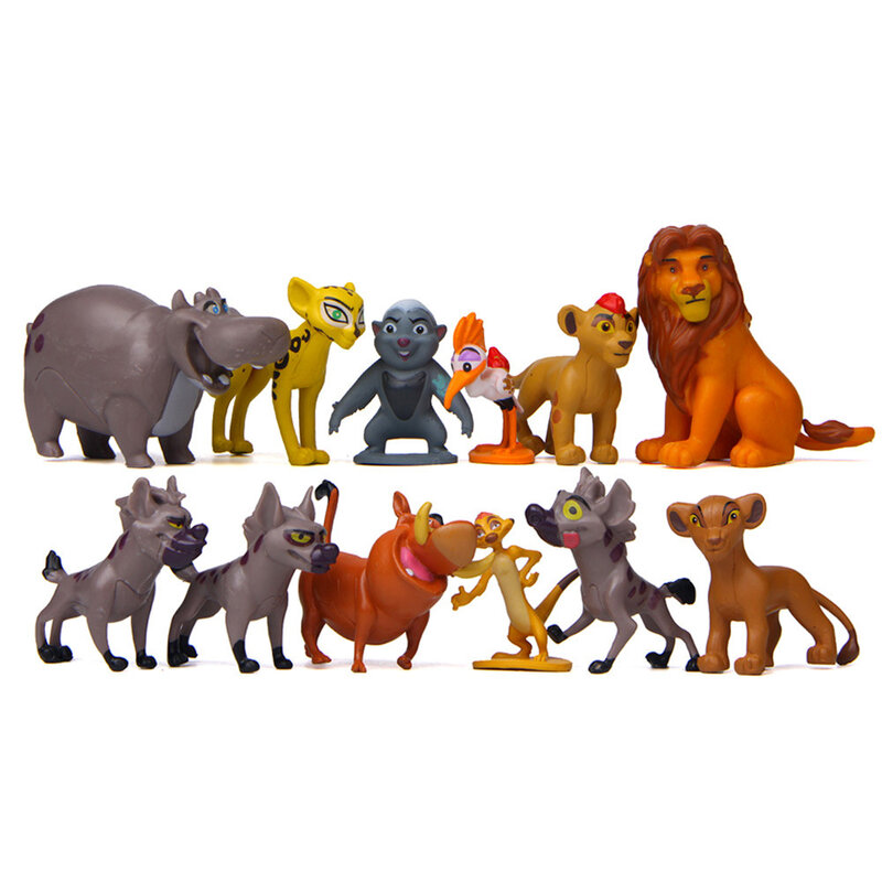 Figuras de acción del Rey León de Disney para niños, 12 unids/set, Simba, Nala, Pumbaa, Timon, Zazu