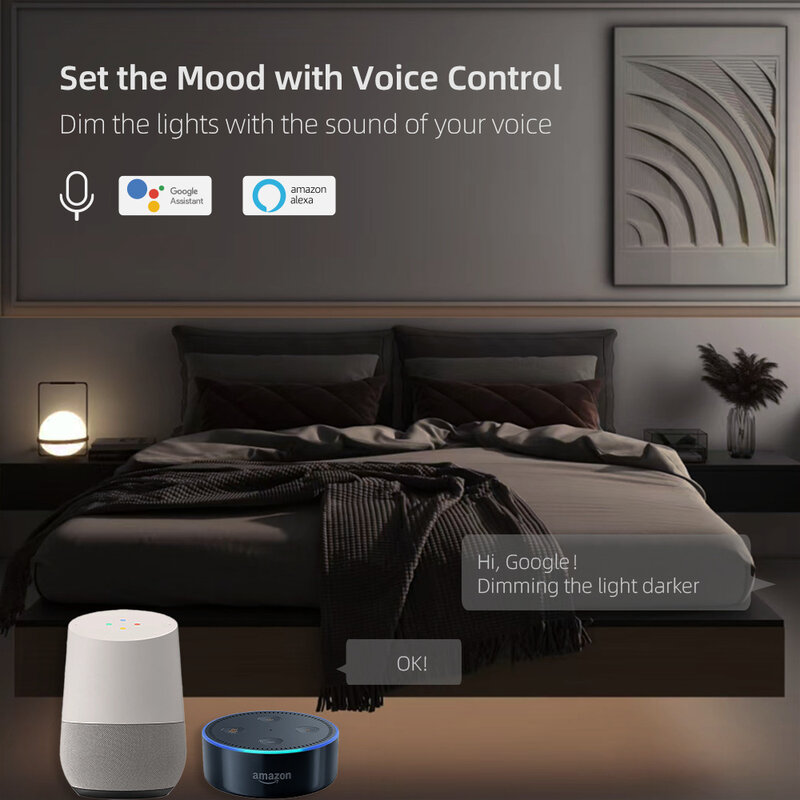 Lonsonho-interruptor inteligente Zigbee, regulador de intensidad con Panel de cristal de la UE, luz giratoria, Smart Life, funciona con Alexa y Google Home