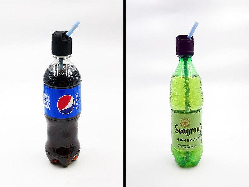 Paille de boisson Portable, bouteilles Standard, réutilisable avec capuchon torsadé intégré, anti-déversement, sans germes, étanche à l'air