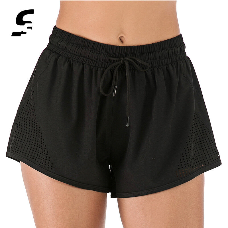 Summer Women Running Shorts Elastic Waist Running Workout Yoga Shorts Gym Fitness for Women Breathable Sportswear with Pockets