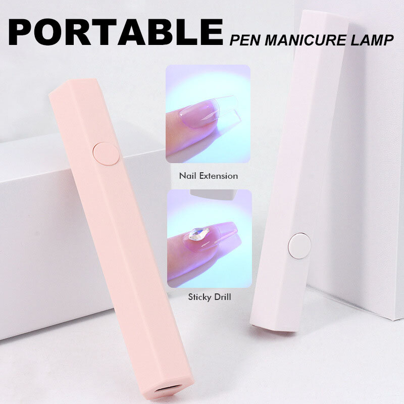 Lampu Kuku LED UV Mini Portabel Pengering Kuku Profesional USB Pena Senter Mini untuk Menyembuhkan Semua Gel Alat Manikur Pengering Kuku