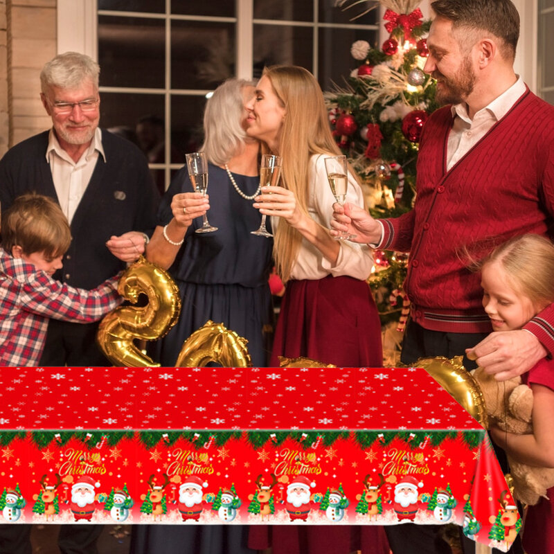 عيد الميلاد مفرش طاولة عيد الميلاد غطاء الطاولة مع ثلج سانتا كلوز الثلج الأيائل نمط مستطيلة الجدول زينة ل