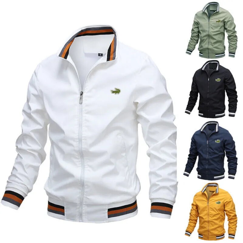Embroidered CARTELO autumn and winter men's lapel casual zipper jacket outdoor sports jacket men's windproof jacket