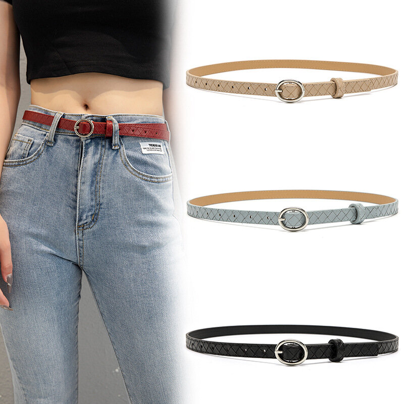 Nova moda feminina cinto de pressão botão simples moda decorativa jeans anel fivela cinto