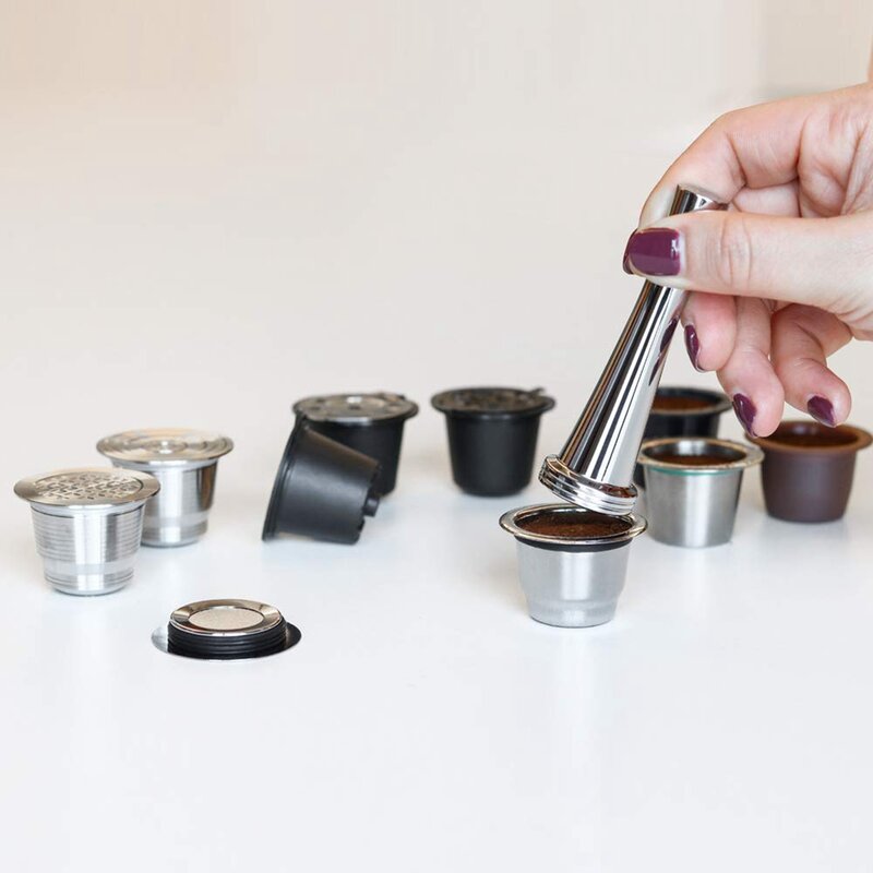 Herramienta de llenado de café de acero inoxidable, Compatible con máquina Nespresso, herramienta de manipulación sólida