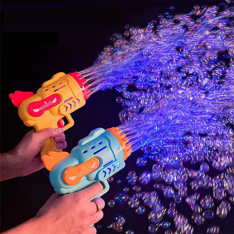 มุมอัตโนมัติ Bubble Gun เด็กฤดูร้อนของเล่นน้ำสบู่จรวดฟองสบู่เครื่องเด็กแบบพกพากลางแจ้งของเล่น...