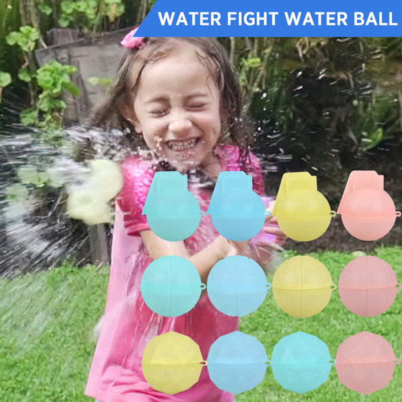 4 Buah Balon Air Silikon Dapat Digunakan Kembali Bola Percikan Bom Air Lunak Musim Panas Mainan Bermain Luar Ruangan Permainan Pertarungan Air untuk Anak-anak dan Dewasa