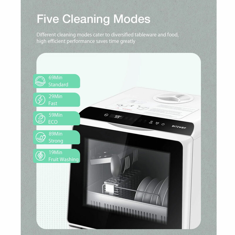 Blitzhome Smart Tragbare Arbeitsplatte Spülmaschine mit APP Control Intelligente Arbeitsplatte Tisch Dish Washer Maschine Für Küche