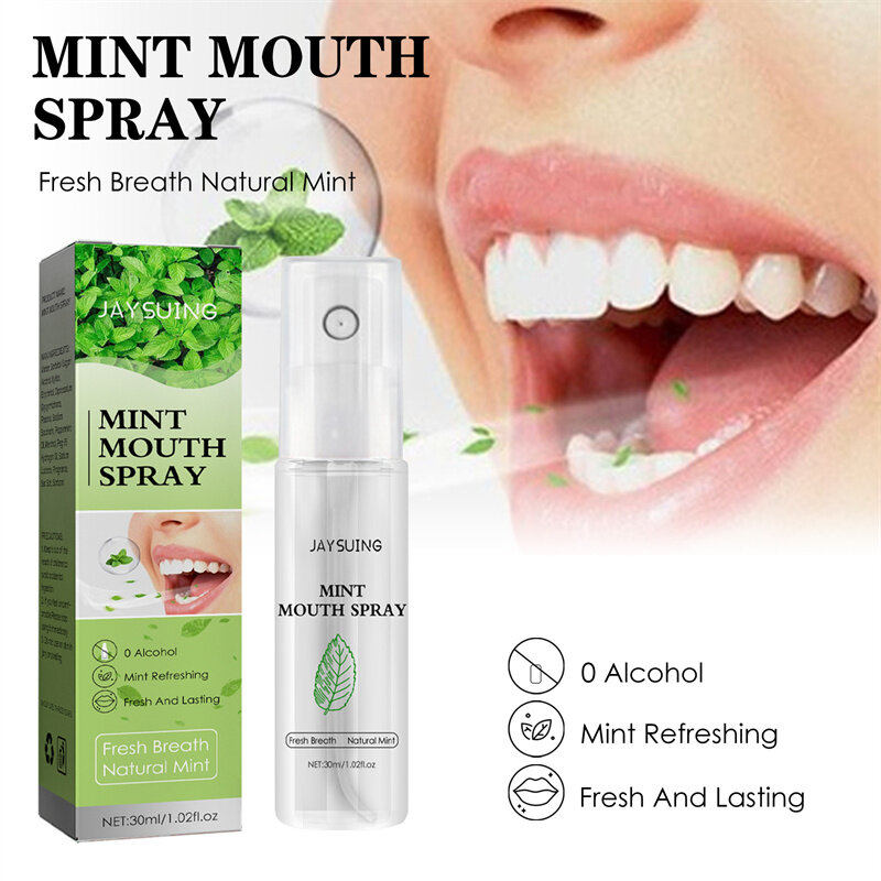 Breath Freshener Spray Honey Mint Flavor Artifact Female Male Portable Breath Kissing Mouth And Spray Cleaning Spray30mL
