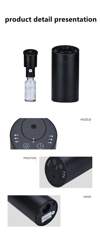 Waterless Aroma Electric scent Diffuser Nebulizer Car Fragrance chargeable Aromatherapy diffuser Essential oils vaporizer