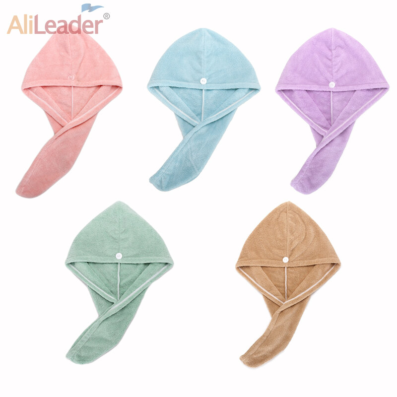 Turban à séchage rapide en microfibre pour femmes et hommes, serviette pour cheveux bouclés, longs et épais