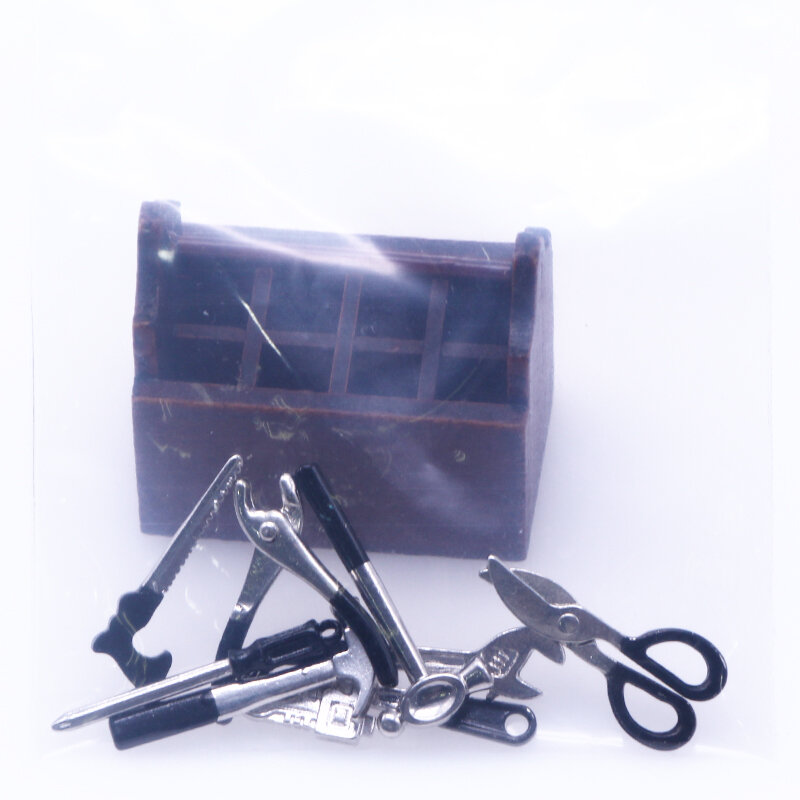 8Pcs/set Mini Repair Tools Simulation Toolbox Model Toys for Doll House Decoration 1/12 Dollhouse Miniature Accessories