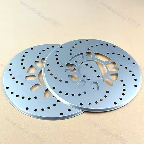 2 Buah Cover Roda Silang Rotor Rem Dekoratif untuk Kendaraan Cakram Aluminium Perak