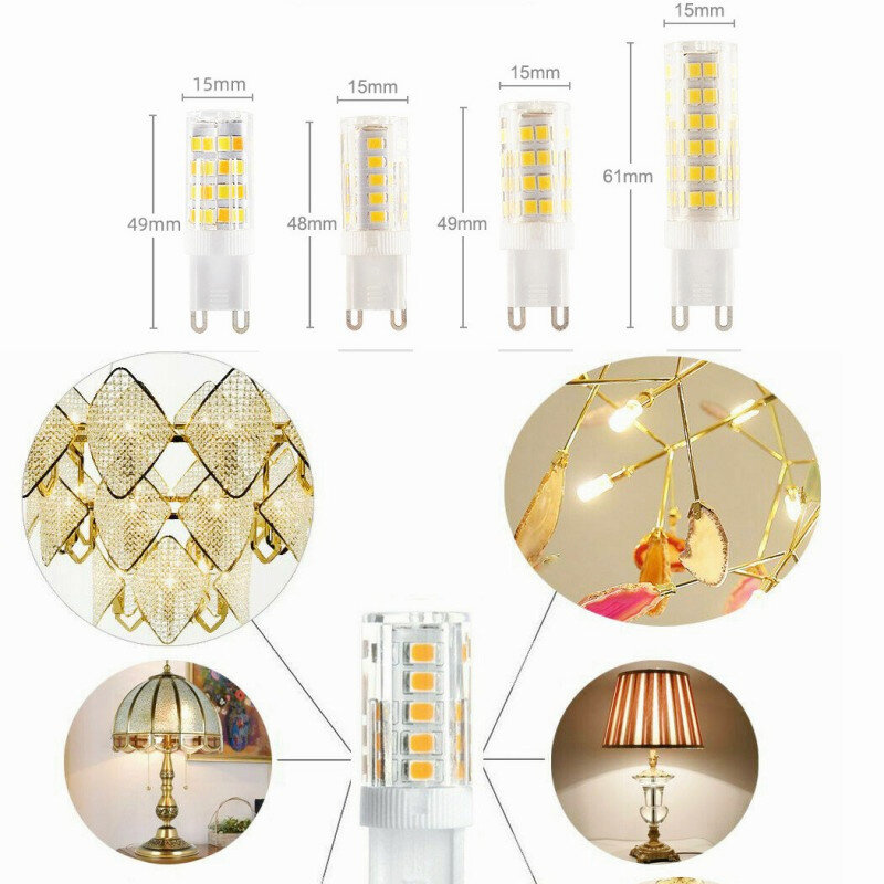 Mini lámpara LED G9 de 220V, 5W, 7W, 9W, Bombilla Corm de cerámica, SMD2835, G9, foco blanco cálido/frío, reemplaza a la lámpara halógena