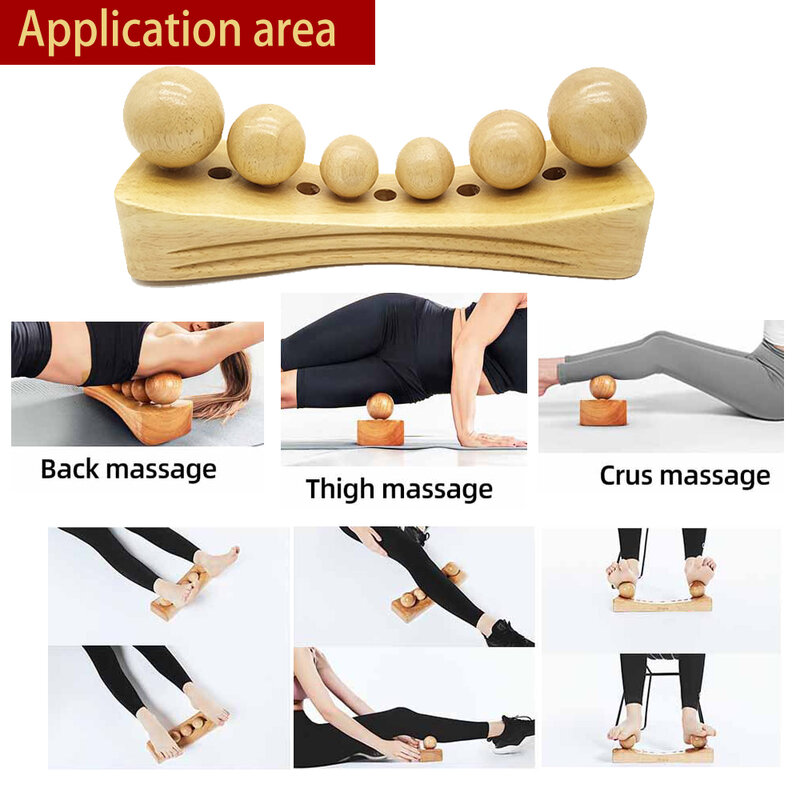 Wood Therapy Tool 6 Massage Heads Pillow Psoas Muscle Release Personal Body Massage Release Back Body Massage Myofascial GuaSha
