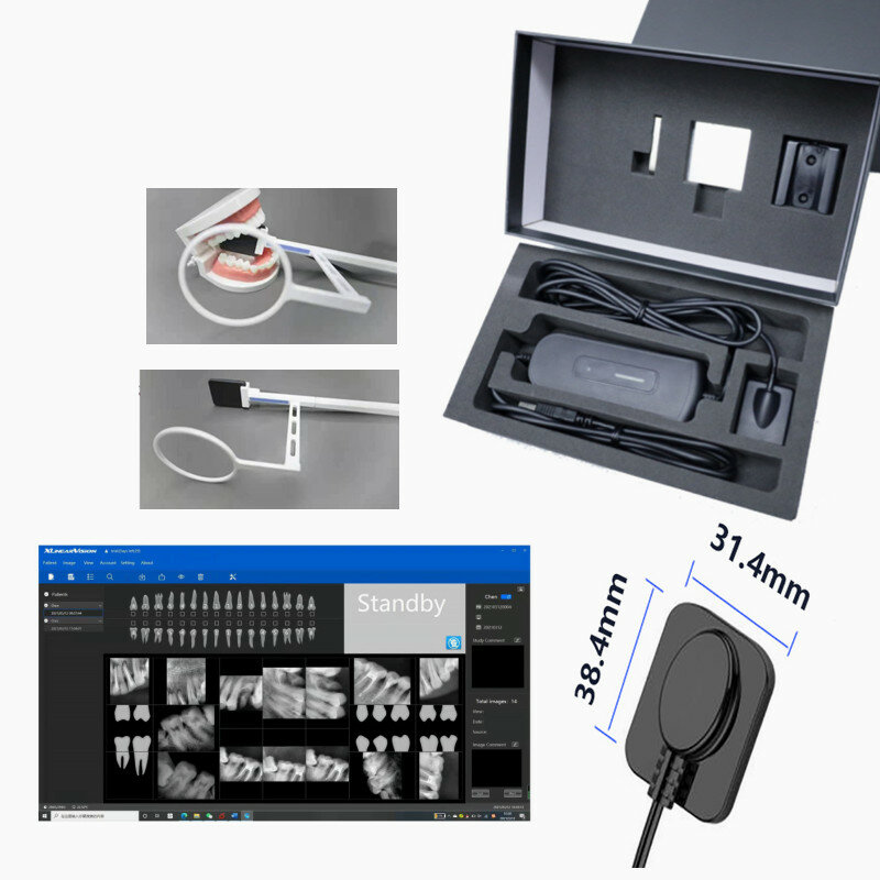 Sensor de raios x para fins dental, câmera digital com suporte, maior tamanho 2, usb ii, mais rápido, reciclagem ou durável