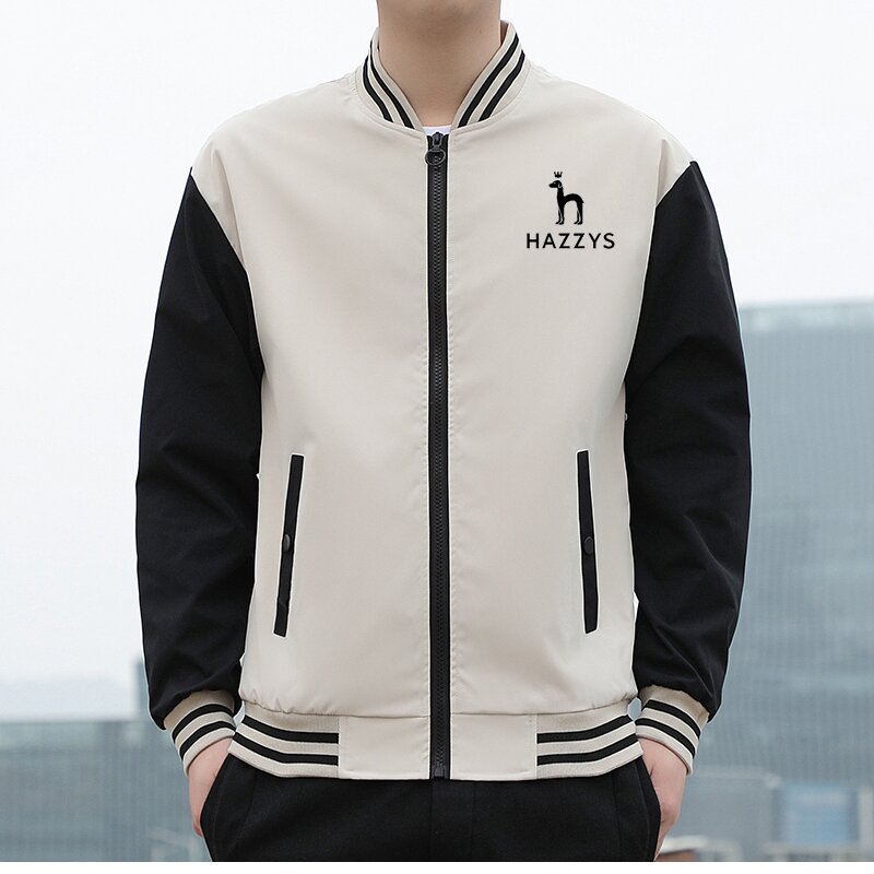 Primavera autunno nuova moda uomo HAZZYS giacca colletto alla coreana Casual poliestere sottile giacca a vento sport Zip Top Size M-5XL