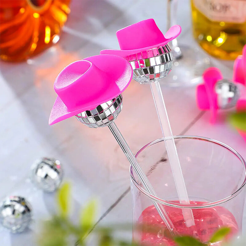 1pc bolas de discoteca cocktail agitadores plástico swizzle varas bolo pops espelho bola café bebidas agitadores para festa bebida decoração