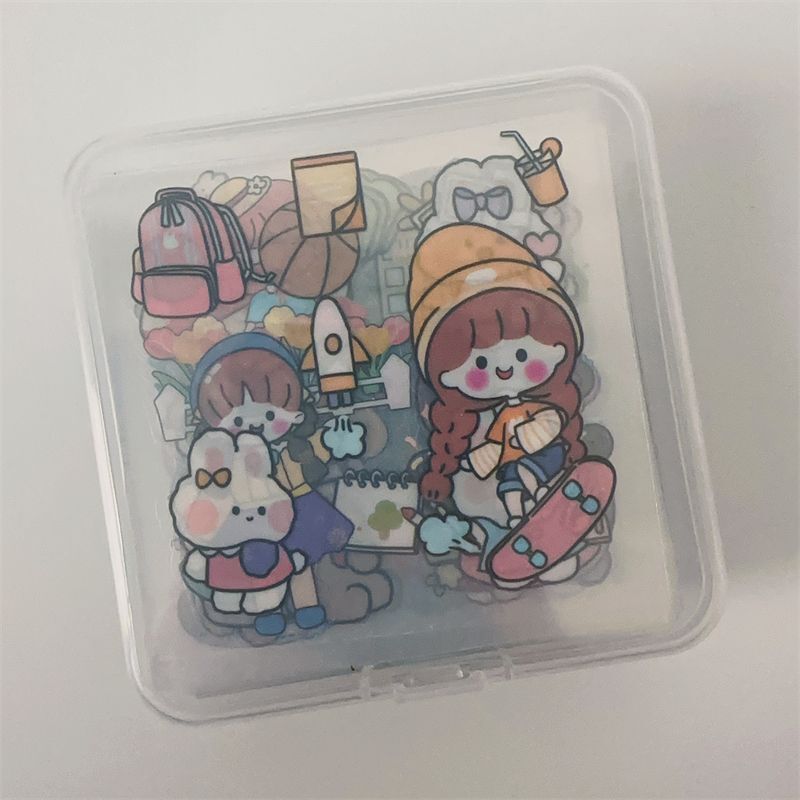 300 sheets of non-repeating handbook stickers, cute girl cartoons, cute decoration, waterproof notebook material paper stickers